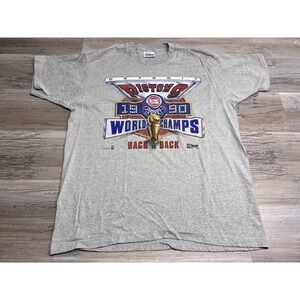 Vintage‎ 90s Detroit Pistons NBA Champions T-Shirt Back to Back 1990 XL USA Made